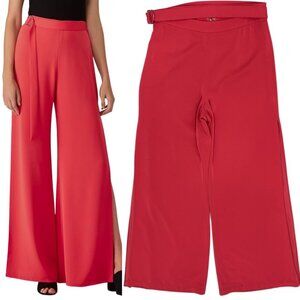 Alexis High Rise Wide Leg Side Slit Flowy Belted Pink Lolette Pants Women's Sz M